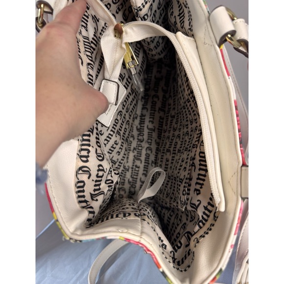 Juicy Couture Multi Rose Crossbody Gold Color Hardware Pink & White Handles - Picture 4 of 12